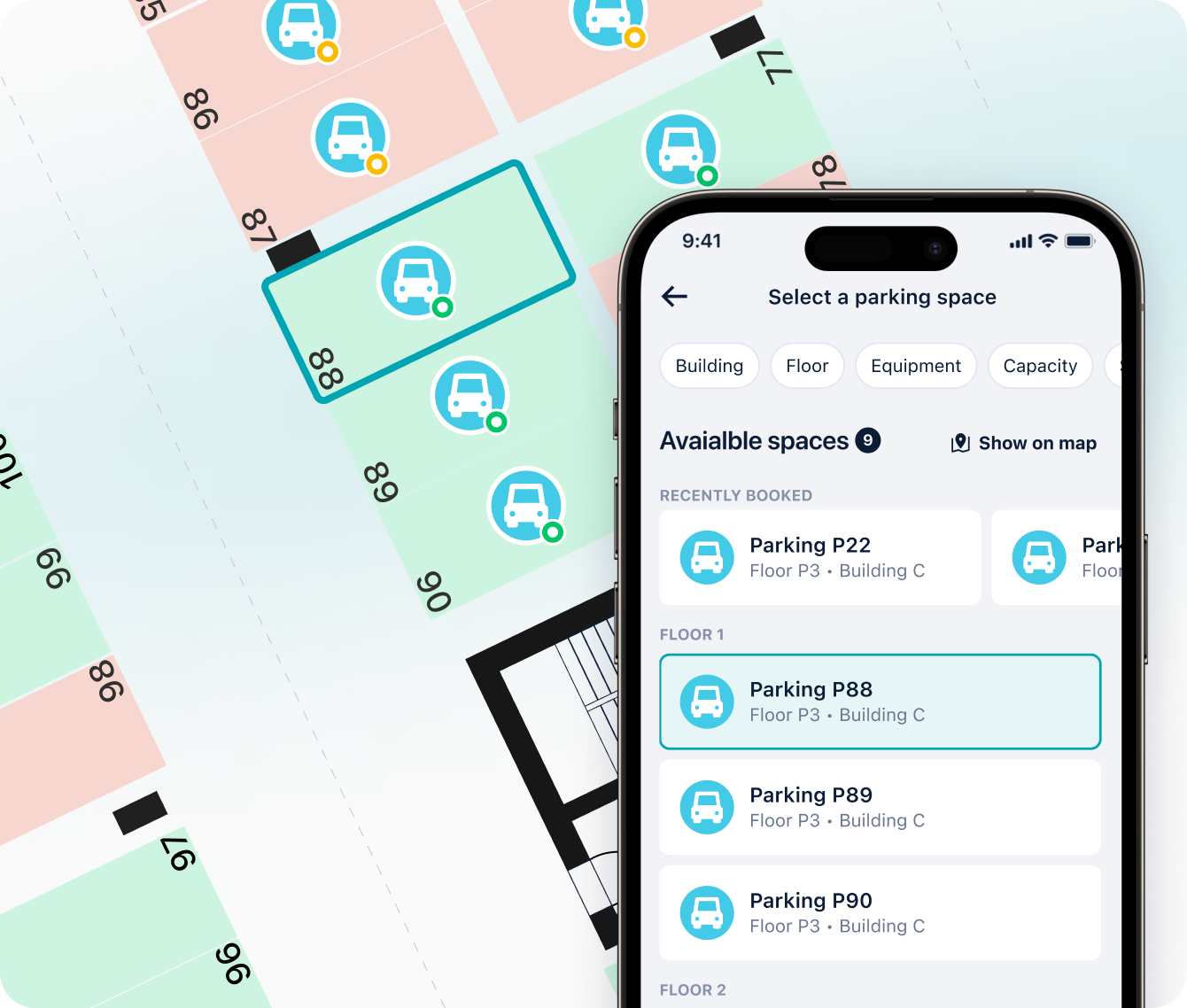 Reserve parking in mobile app